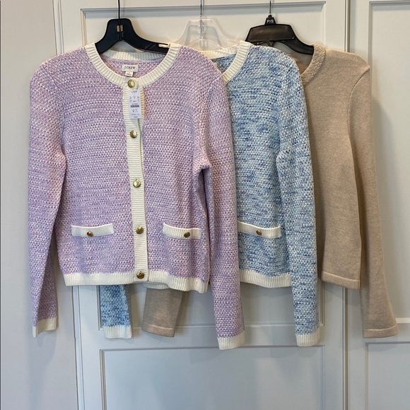J.Crew Violet Popcorn Stich Lady Jacket Cardigan Sweater Size Small NWT - Picture 10 of 10